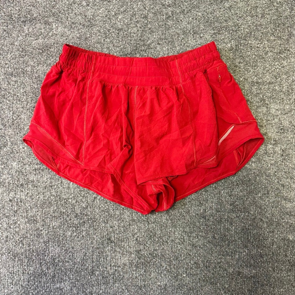Lululemon Shorts Womens Size 8 Red Hotty Hot Low-Rise Lined Athletic Running